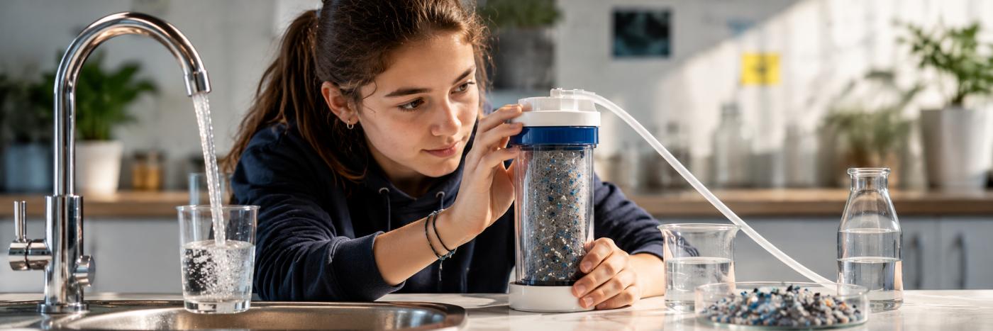 Une lycéenne invente un filtre capable d’éliminer 96 % des microplastiques de l’eau du robinet