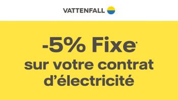 -5% Fixe sur votre contrat d'électricité